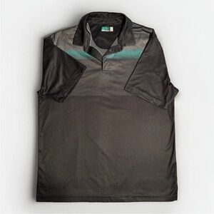 (L) Ben Hogan Shades of Gray w/ Teal Highlight Polo Shirt